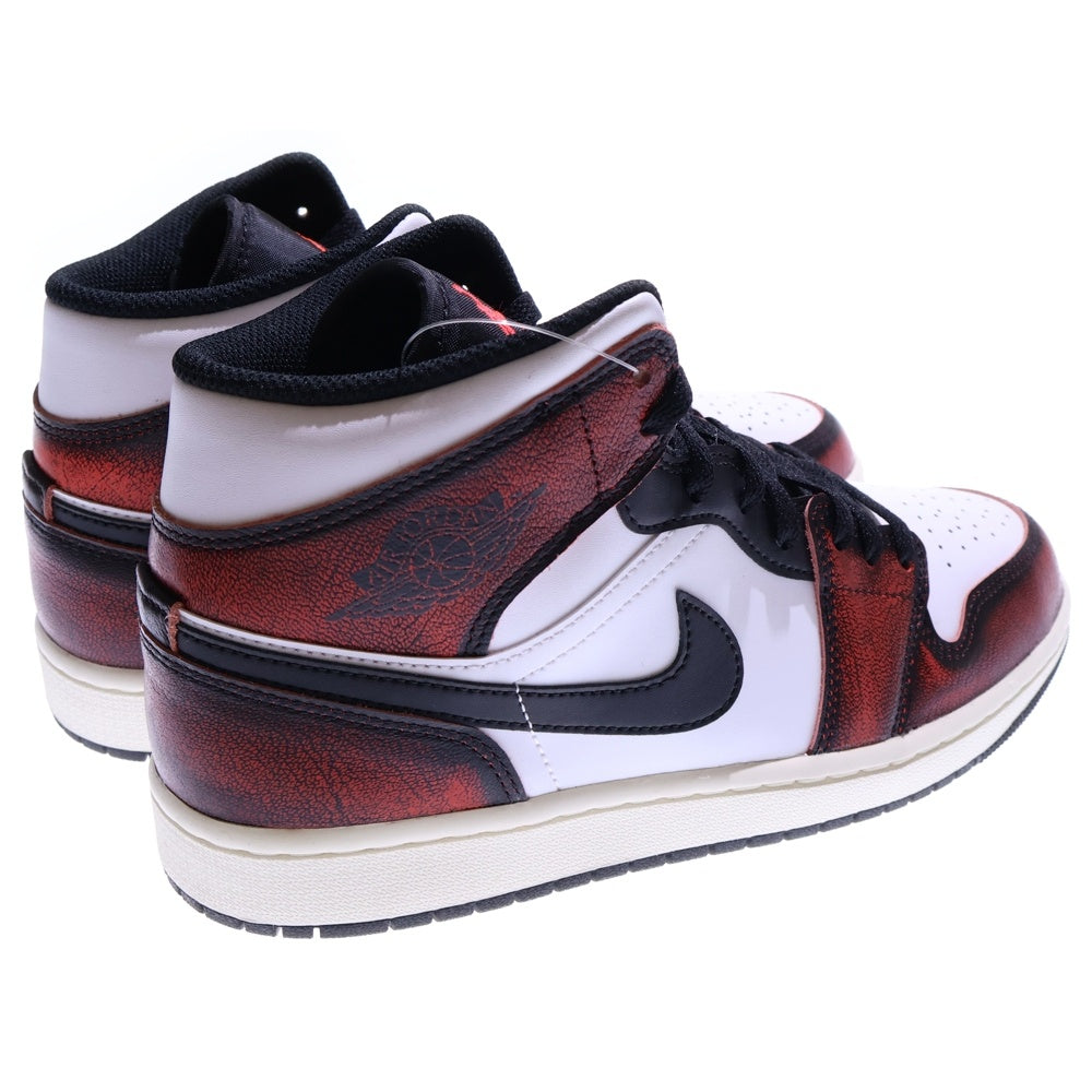 NIKE(ナイキ) AIR JORDAN1 MID SE WEAR AWAY エアジョーダン1 ミッドカットスニーカー ブラック/レッド US10/28cm DV9565-006