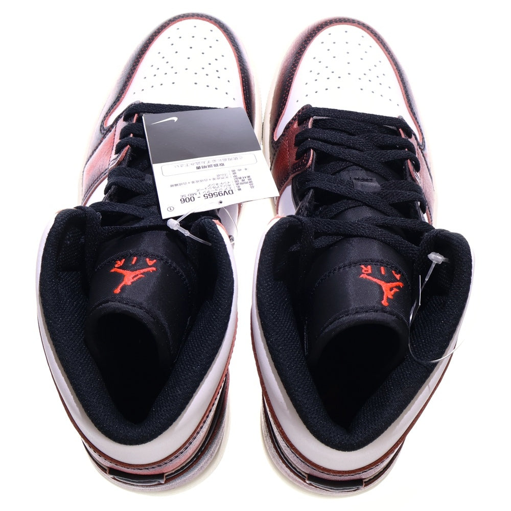 NIKE(ナイキ) AIR JORDAN1 MID SE WEAR AWAY エアジョーダン1 ミッドカットスニーカー ブラック/レッド US10/28cm DV9565-006
