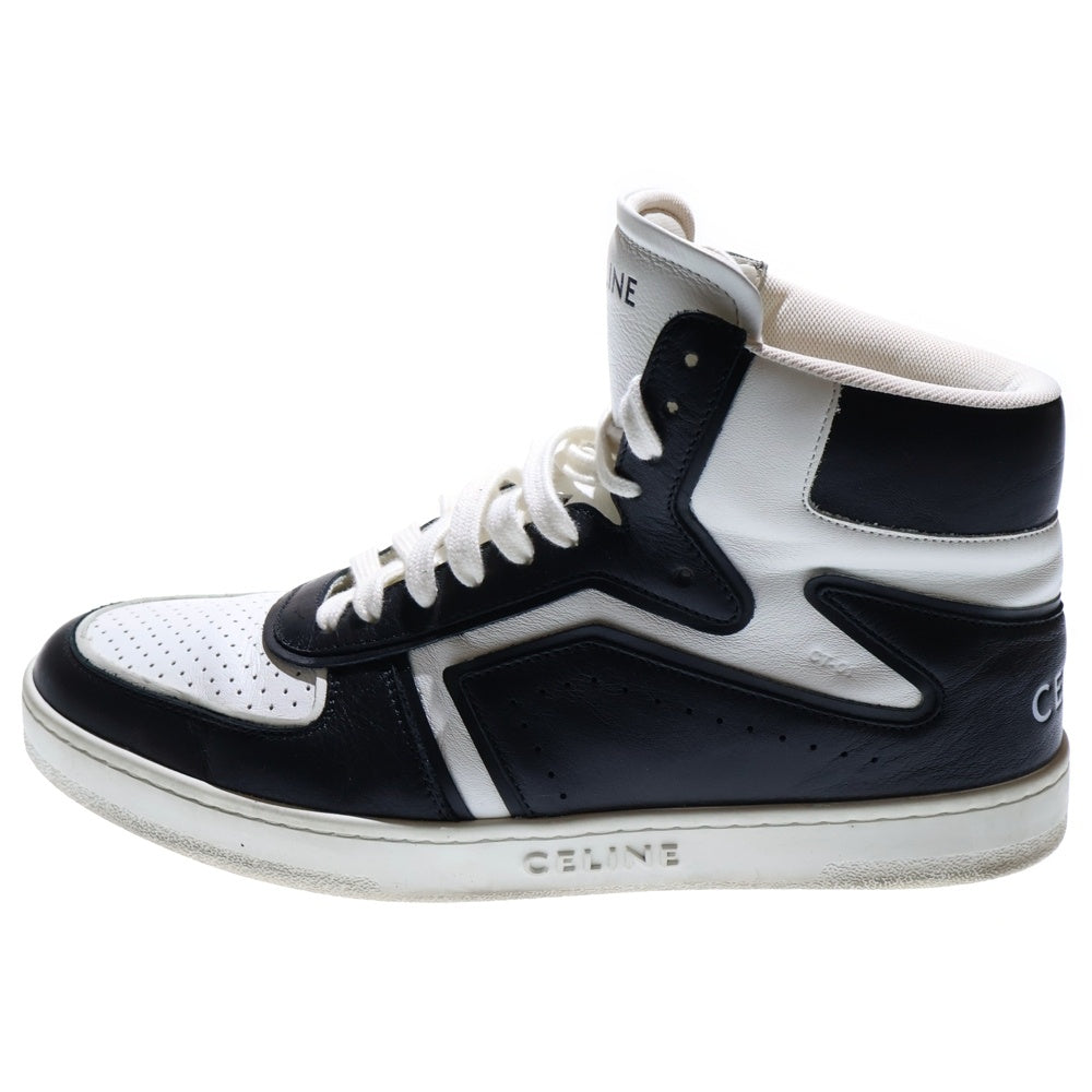 CELINE(セリーヌ) 21SS CT-01 Zトレーナー レザー ハイカットスニーカー ブラック/ホワイト MU1200
