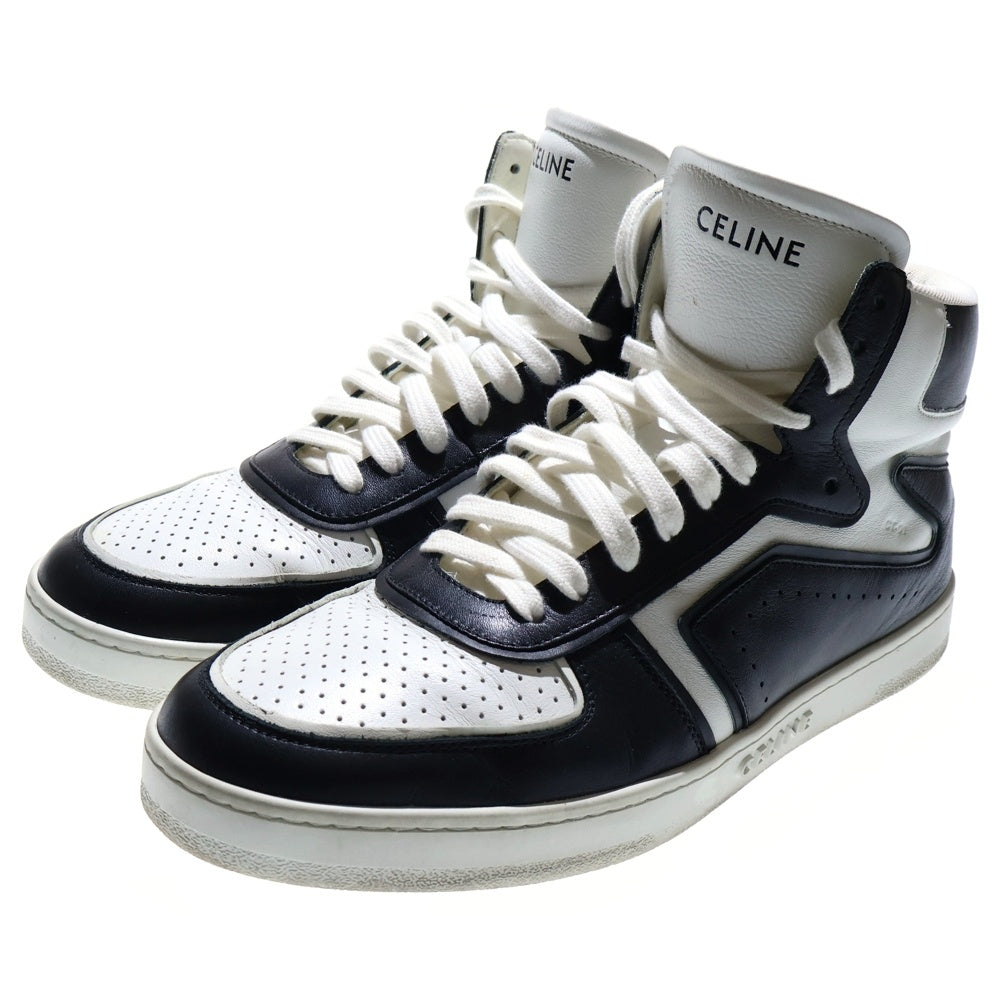 CELINE(セリーヌ) 21SS CT-01 Zトレーナー レザー ハイカットスニーカー ブラック/ホワイト MU1200