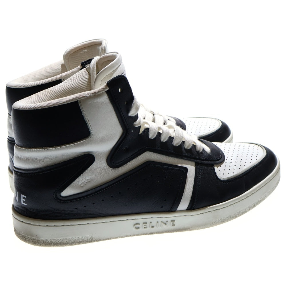 CELINE(セリーヌ) 21SS CT-01 Zトレーナー レザー ハイカットスニーカー ブラック/ホワイト MU1200