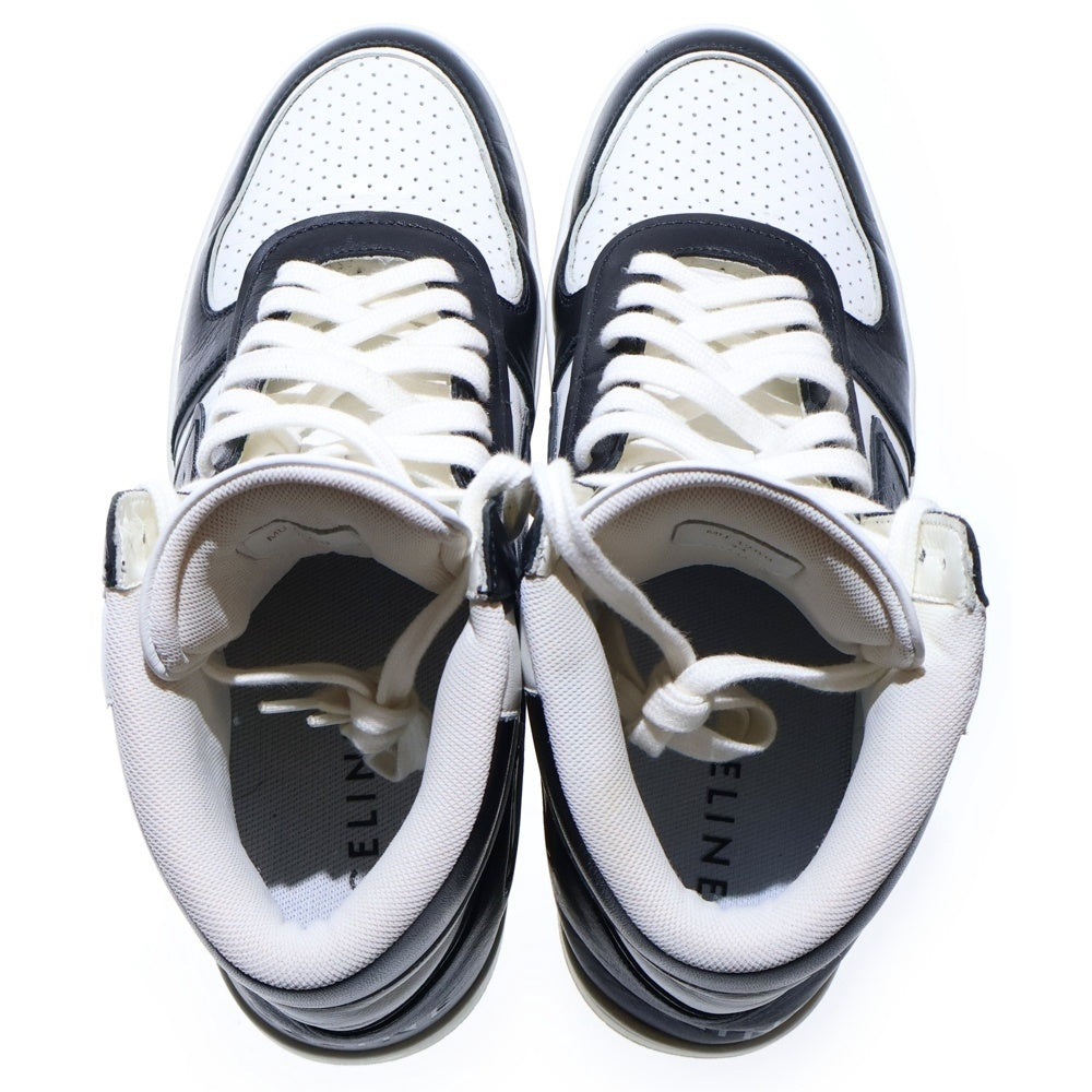 CELINE(セリーヌ) 21SS CT-01 Zトレーナー レザー ハイカットスニーカー ブラック/ホワイト MU1200