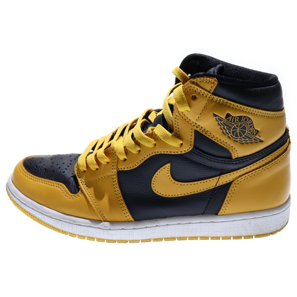 NIKE(ナイキ) AIR JORDAN1 RETRO HIGH OG POLLEN エアジョーダン 1 レトロ パラン ハイカットスニーカー ブラック/イエロー US9/27cm 555088-701