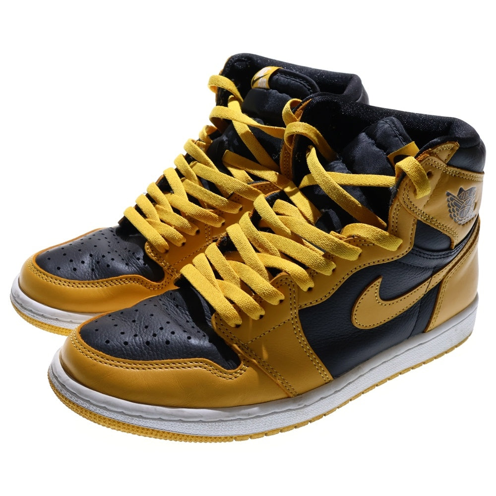 NIKE(ナイキ) AIR JORDAN1 RETRO HIGH OG POLLEN エアジョーダン 1 レトロ パラン ハイカットスニーカー ブラック/イエロー US9/27cm 555088-701