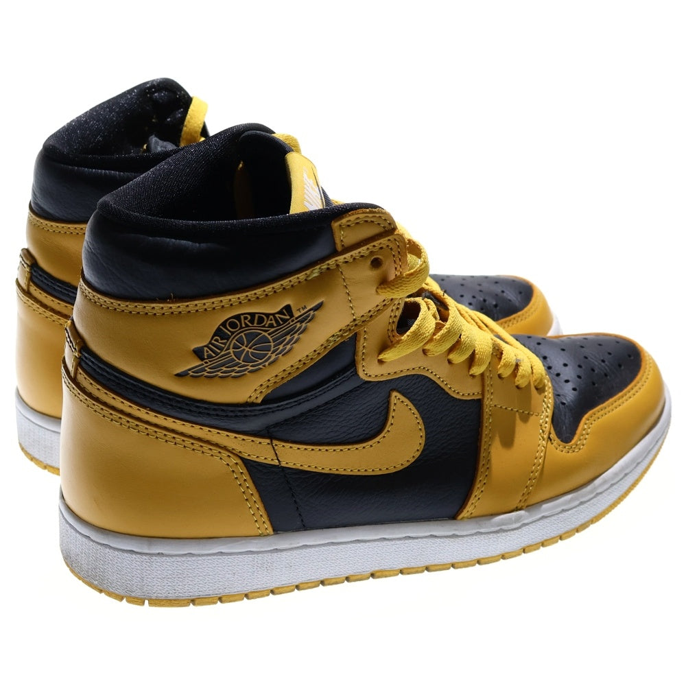 NIKE(ナイキ) AIR JORDAN1 RETRO HIGH OG POLLEN エアジョーダン 1 レトロ パラン ハイカットスニーカー ブラック/イエロー US9/27cm 555088-701