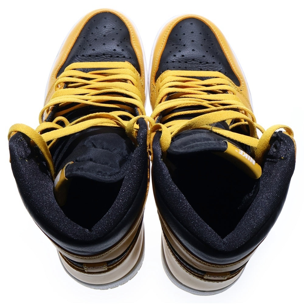 NIKE(ナイキ) AIR JORDAN1 RETRO HIGH OG POLLEN エアジョーダン 1 レトロ パラン ハイカットスニーカー ブラック/イエロー US9/27cm 555088-701