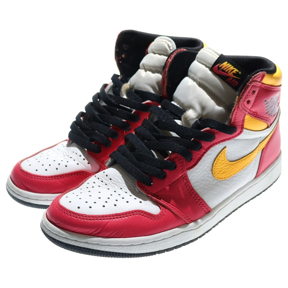 NIKE(ナイキ) AIR JORDAN 1 RETRO HIGH OG LIGHT FUSION RED エアジョーダン1 ライトフュージョン ハイカットスニーカー ピンク/イエロー US9/27cm 555088-603