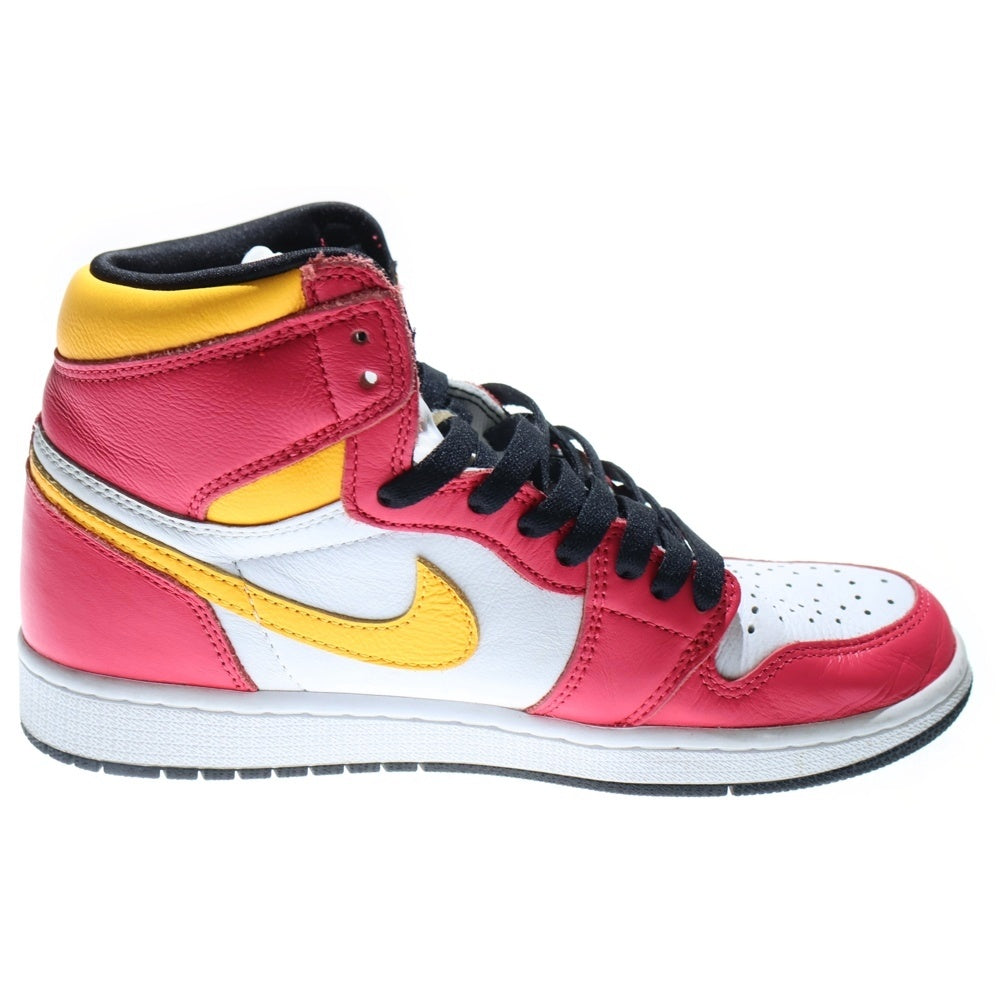 NIKE(ナイキ) AIR JORDAN 1 RETRO HIGH OG LIGHT FUSION RED エアジョーダン1 ライトフュージョン ハイカットスニーカー ピンク/イエロー US9/27cm 555088-603