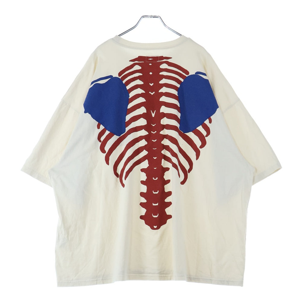 KAPITAL(キャピタル) 天竺 2TONE BIGポケT ボーンプリント 半袖Tシャツ ホワイト