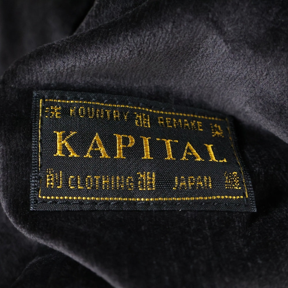 KAPITAL(キャピタル) 20AW 硫化別珍 スーベニアJKT レインスカル ジャケット 刺繍 キルティング ブラック EK-1527
