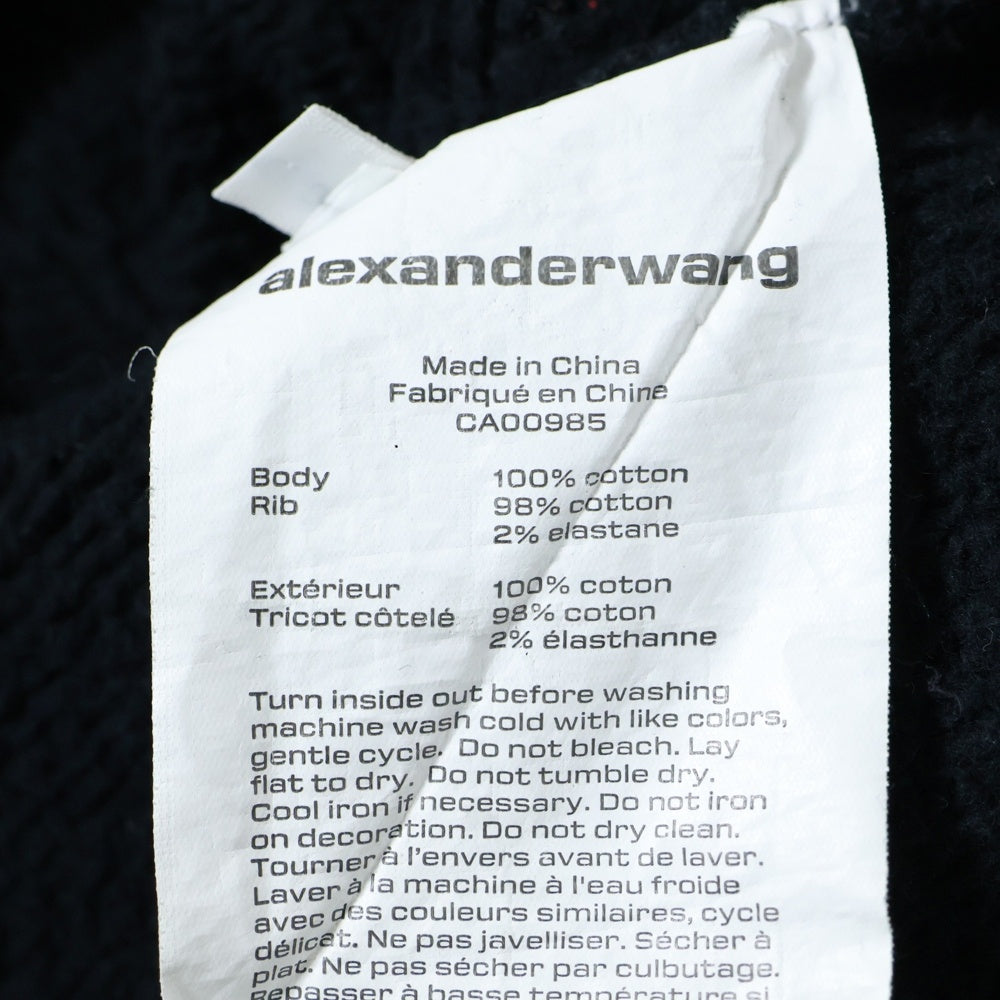 ALEXANDER WANG(アレキサンダーワン) ロゴプリント コットンプルオーバーパーカー ブラック