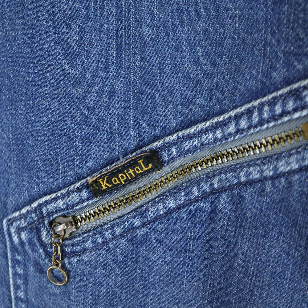 KAPITAL(キャピタル) 22SS 11.5Oz Denim BONE Lining Reversible ZIP UP Work JKT リバーシブル デニムジャケット ボーン インディゴ K2210LJ053