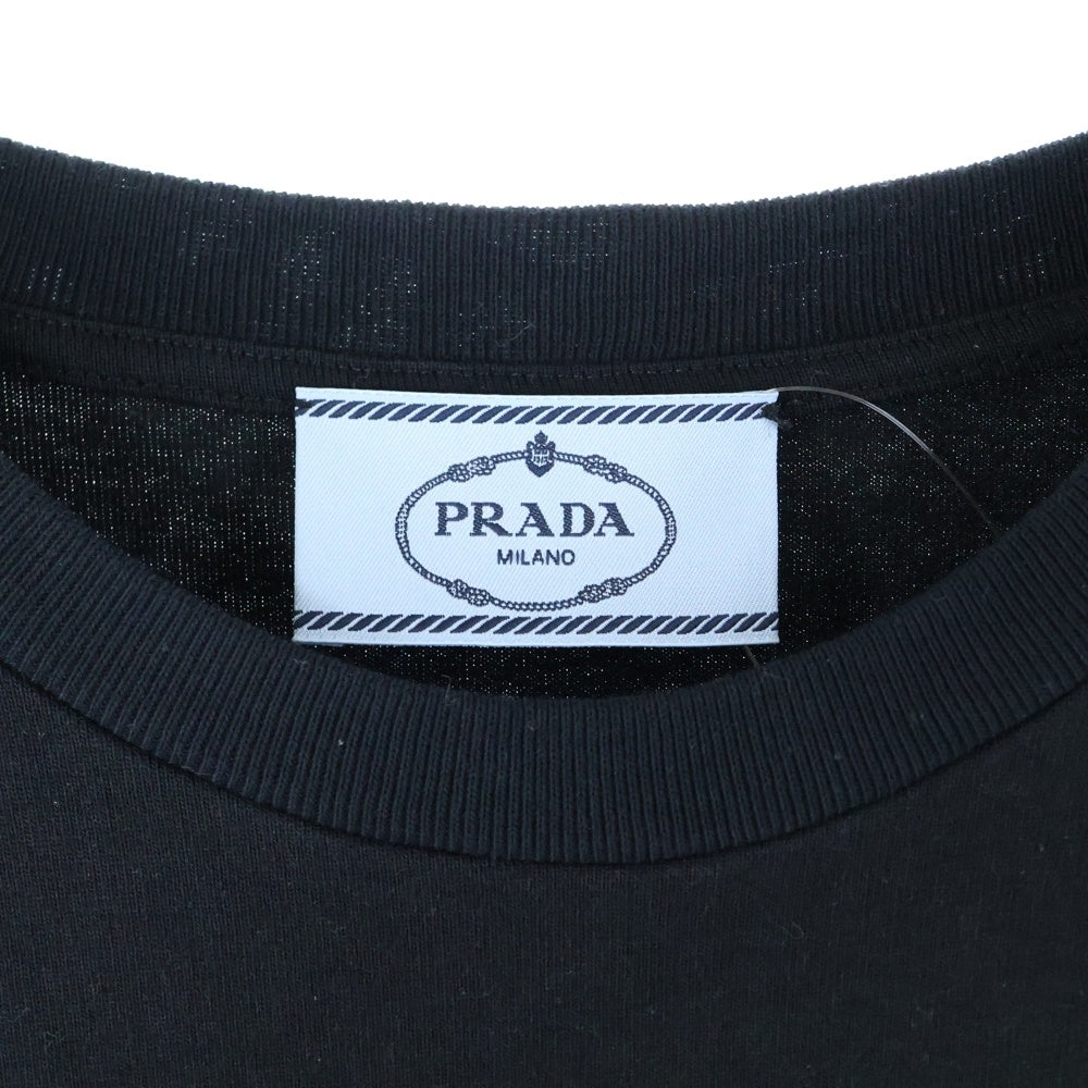 PRADA(プラダ) ロゴプレート付き クルーネック半袖Tシャツ ブラック 3558A S211 10UP
