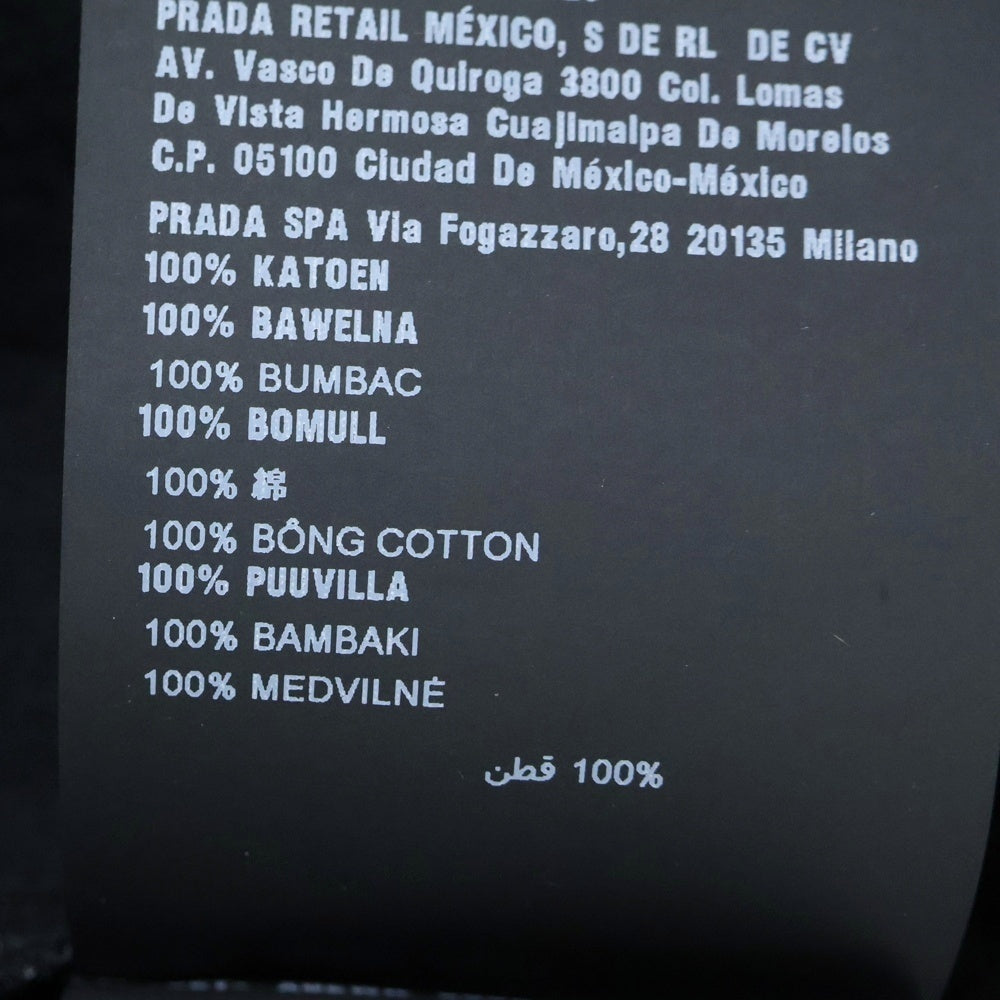 PRADA(プラダ) ロゴプレート付き クルーネック半袖Tシャツ ブラック 3558A S211 10UP