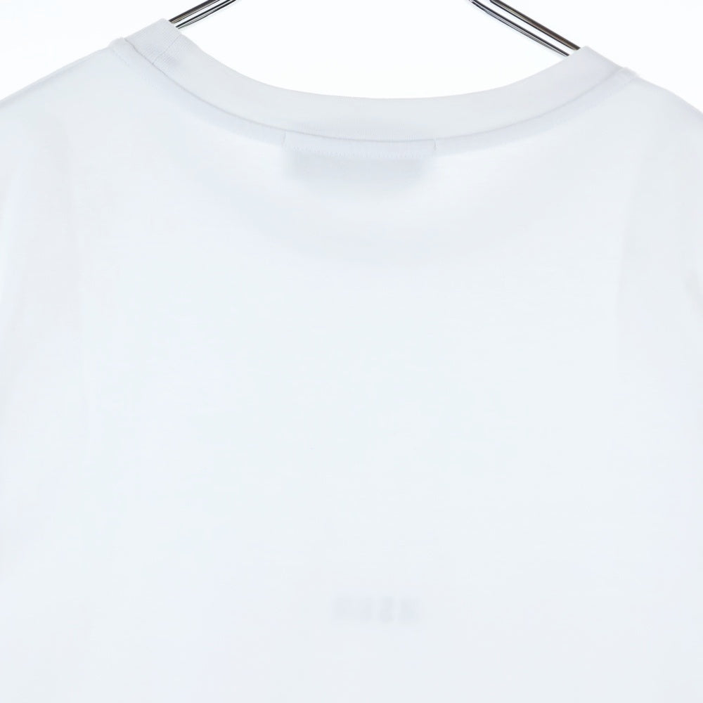 MSGM(エムエスジーエム) フロントロゴ クルーネック半袖Tシャツ カットソー ホワイト 2000MM500