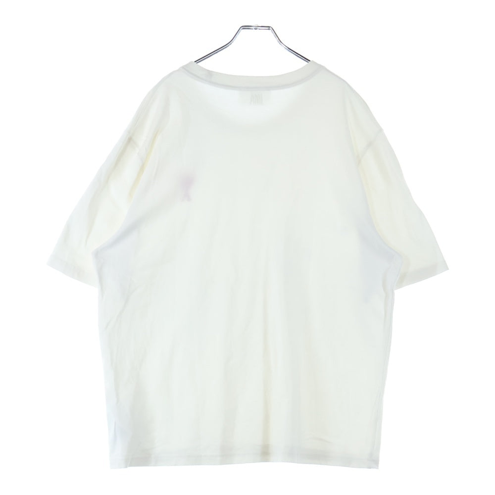 AMI Alexandre Mattiussi(アミアレクサンドルマテュッシ) ハートロゴ クルーネック半袖Tシャツ カットソー ホワイト UTS004.726