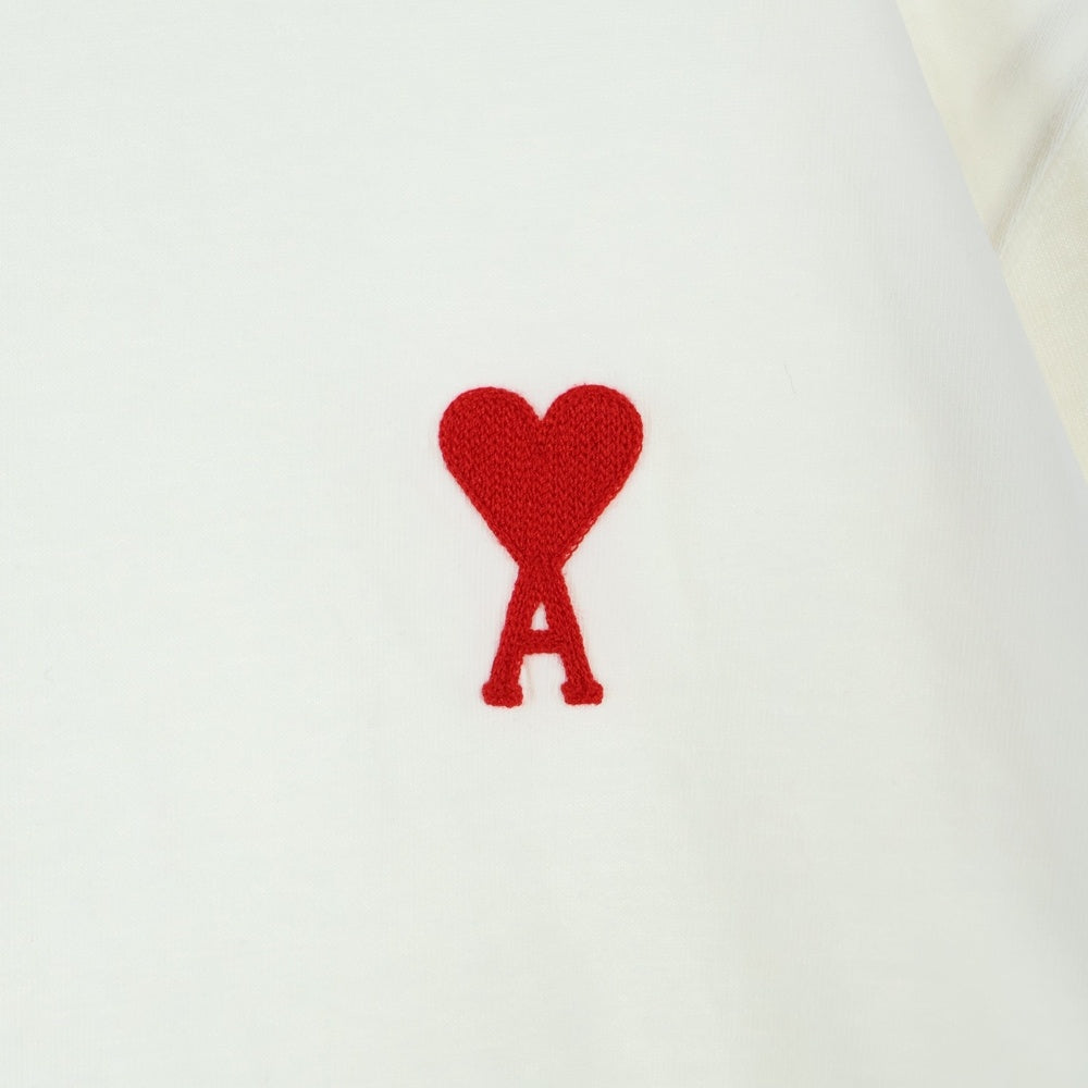 AMI Alexandre Mattiussi(アミアレクサンドルマテュッシ) ハートロゴ クルーネック半袖Tシャツ カットソー ホワイト UTS004.726