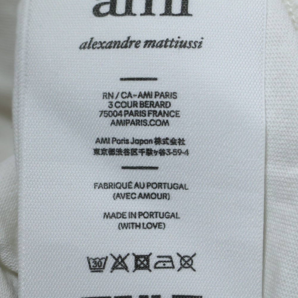 AMI Alexandre Mattiussi(アミアレクサンドルマテュッシ) ハートロゴ クルーネック半袖Tシャツ カットソー ホワイト UTS004.726