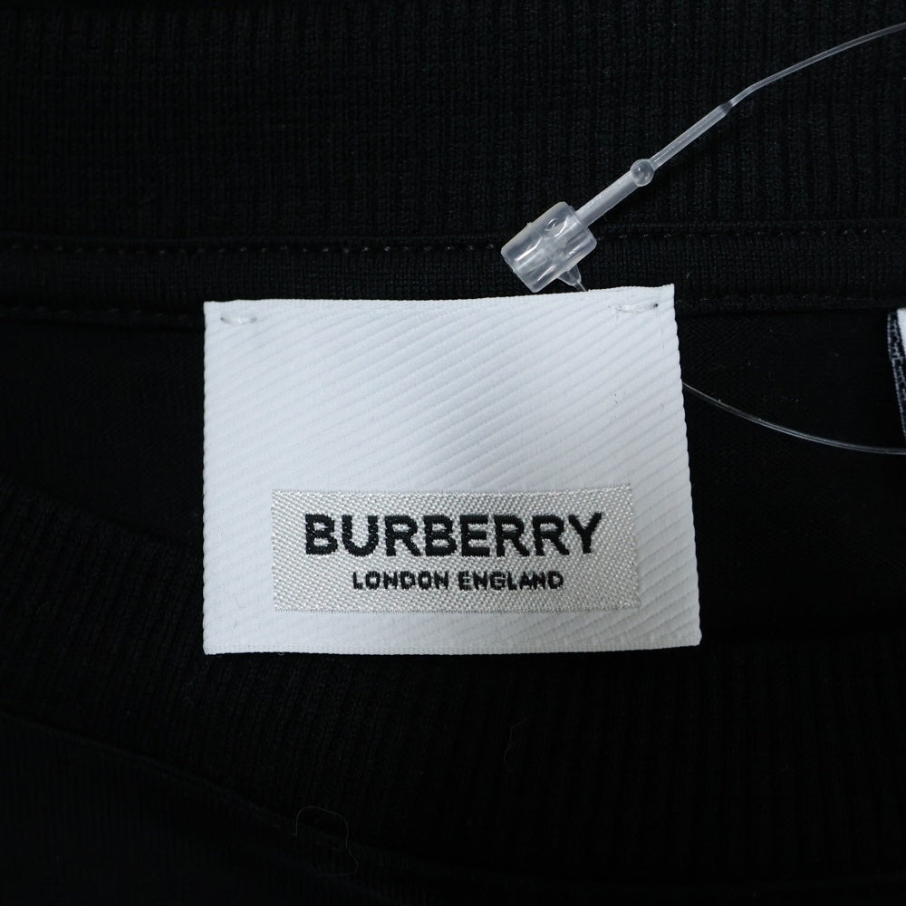 BURBERRY(バーバリー) 23AW EKD INLAY T-SHIRT フロントチェックロゴ クルーネック半袖Tシャツ カットソー ブラック 8070681