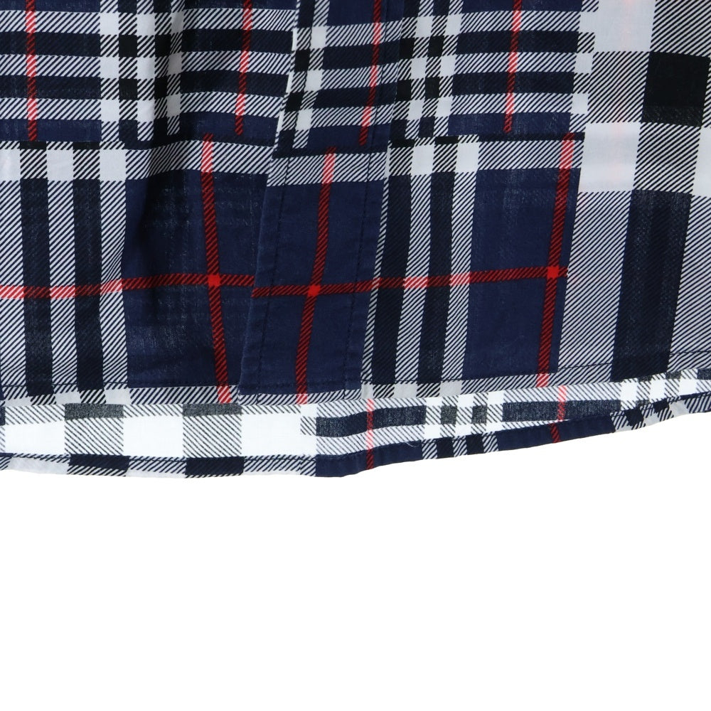 BURBERRY(バーバリー) ランダムチェック フロントポケット レギュラーカラーシ長袖シャツ ネイビー 8018570