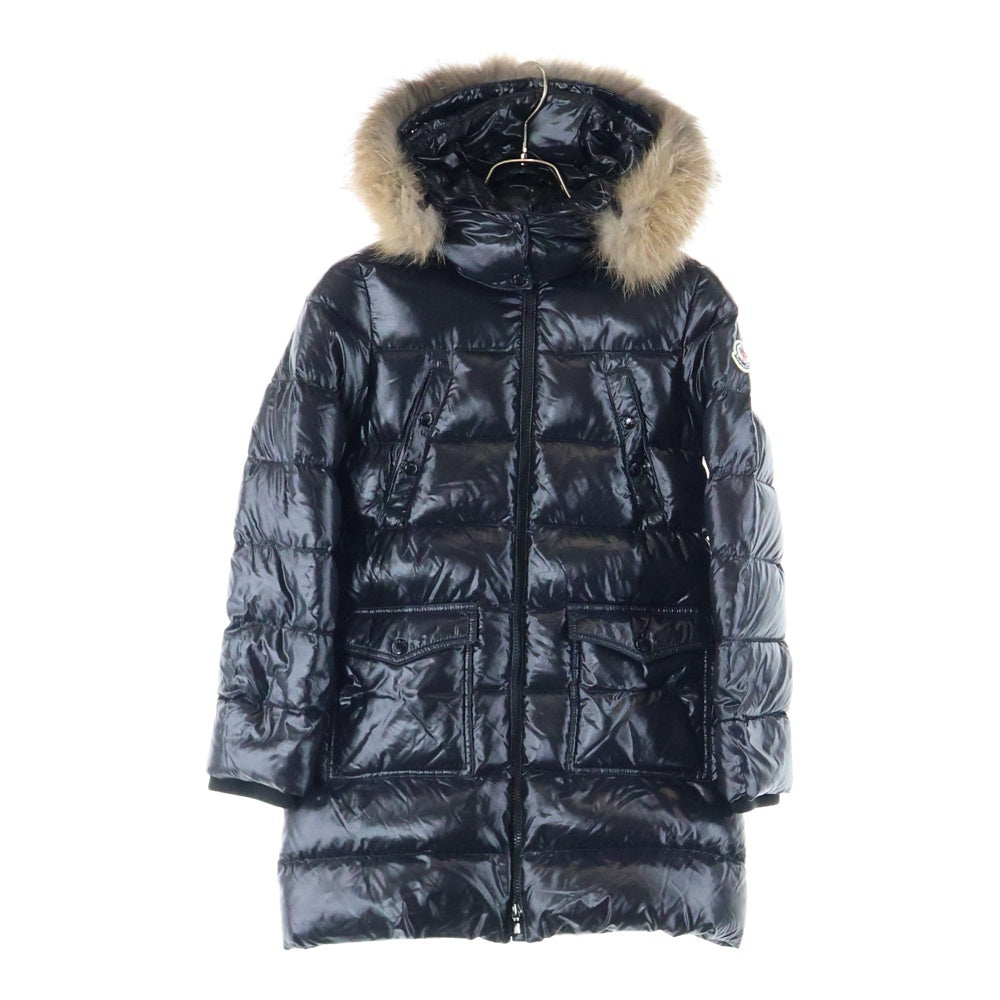 MONCLER(モンクレール) 19AW SAGNES ファーカラー ナイロン ロングダウンジャケット ブラック キッズ E29544931025