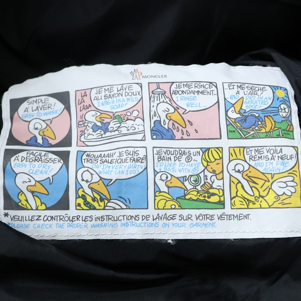 MONCLER(モンクレール) 19AW SAGNES ファーカラー ナイロン ロングダウンジャケット ブラック キッズ E29544931025