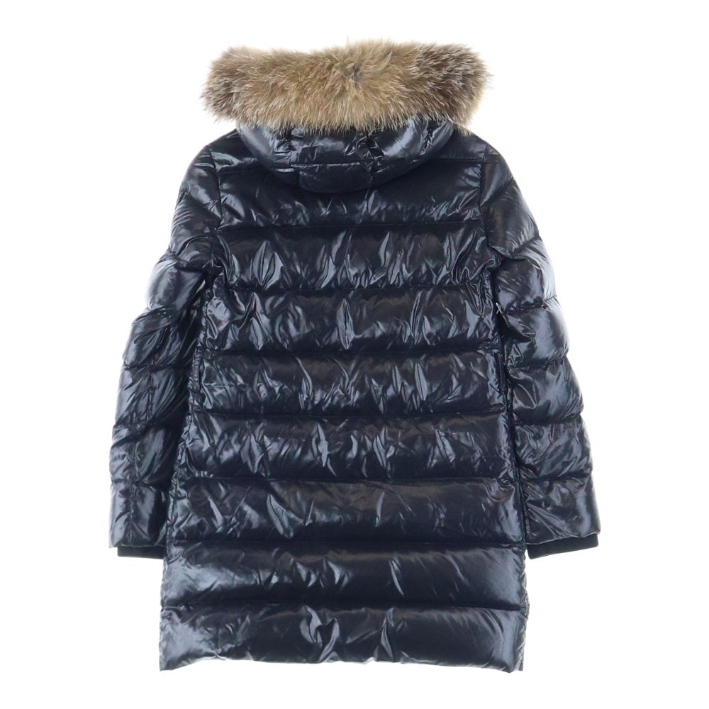 MONCLER(モンクレール) 19AW SAGNES ファーカラー ナイロン ロングダウンジャケット ブラック キッズ E29544931025