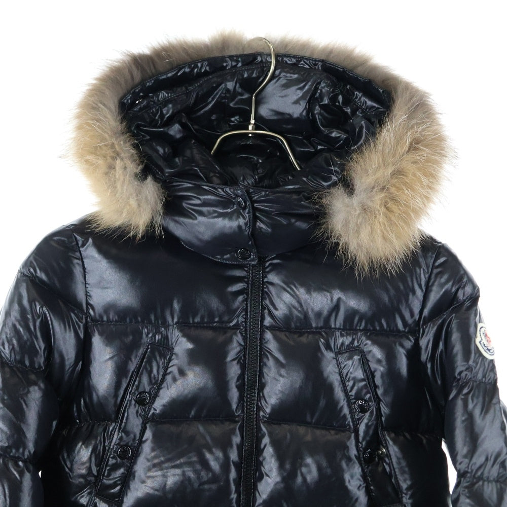 MONCLER(モンクレール) 19AW SAGNES ファーカラー ナイロン ロングダウンジャケット ブラック キッズ E29544931025