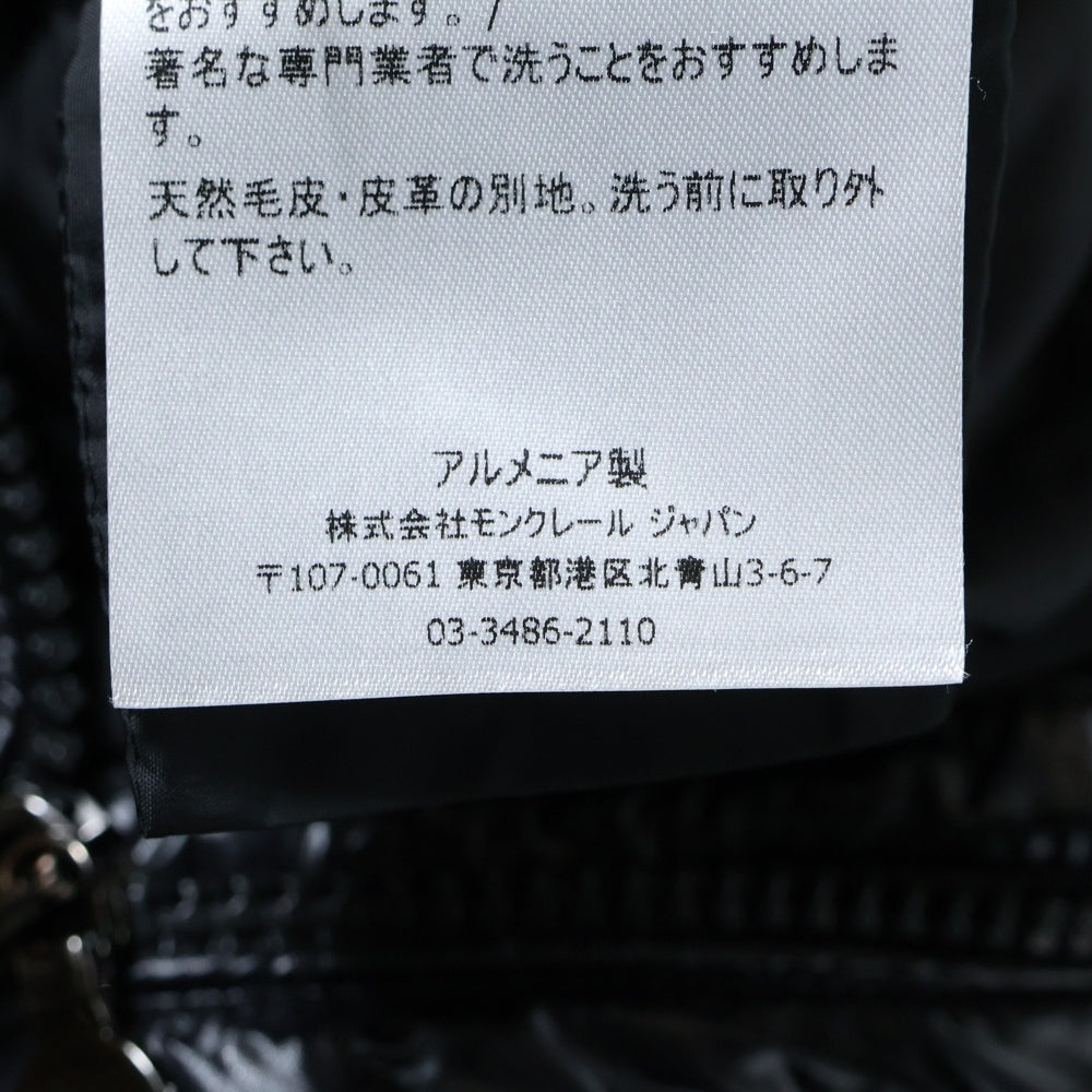 MONCLER(モンクレール) 19AW SAGNES ファーカラー ナイロン ロングダウンジャケット ブラック キッズ E29544931025