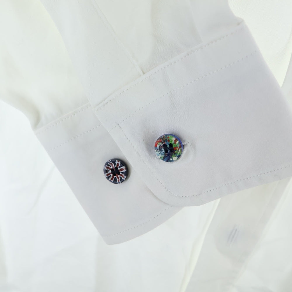 BURBERRY(バーバリー) ネックノバチェック マルチボタン レギュラーカラー長袖シャツ ホワイト 8003081