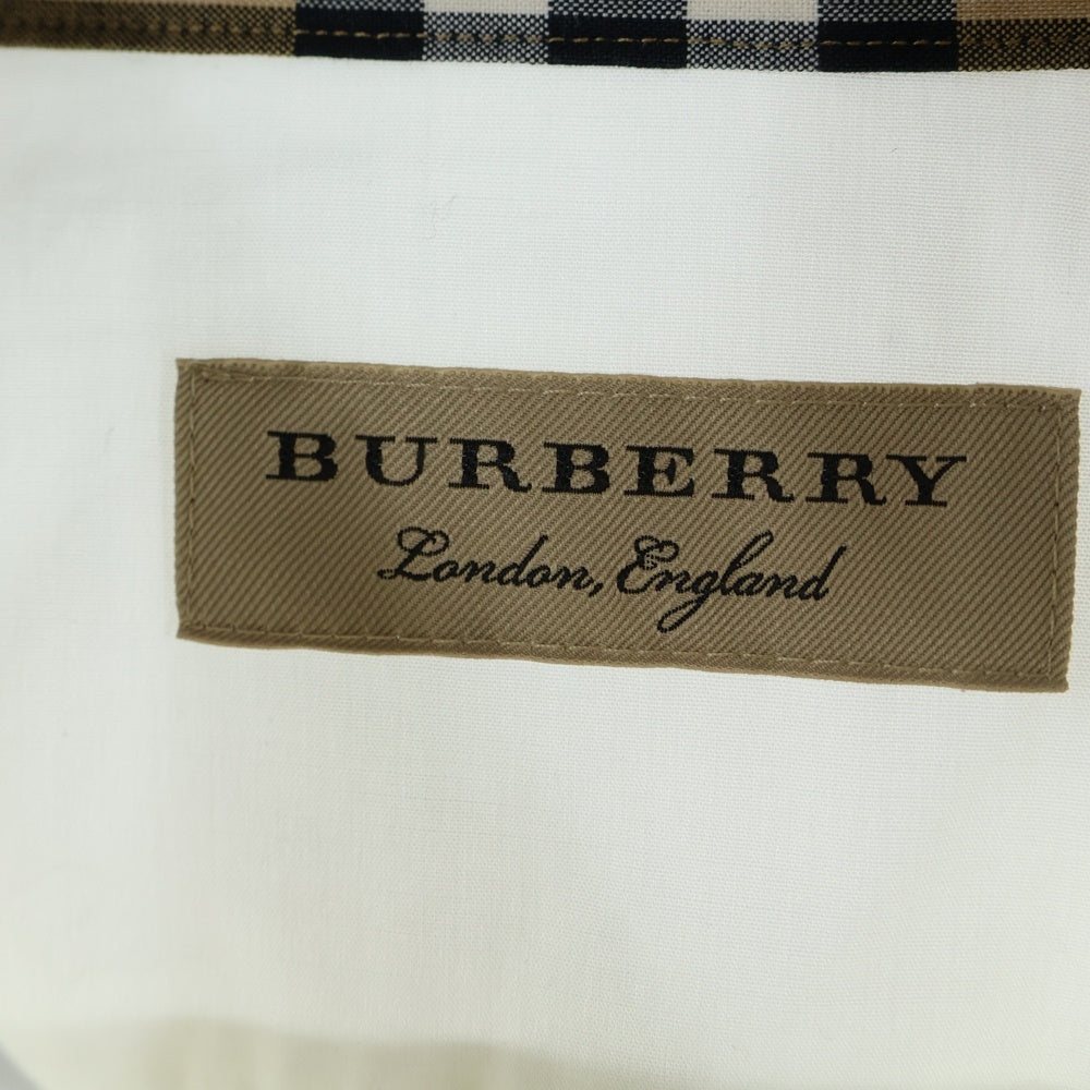 BURBERRY(バーバリー) ネックノバチェック マルチボタン レギュラーカラー長袖シャツ ホワイト 8003081