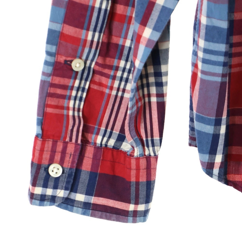 RALPH LAUREN(ラルフローレン) マドラスチェック ボタンダウン 長袖シャツ レッド/ブルー