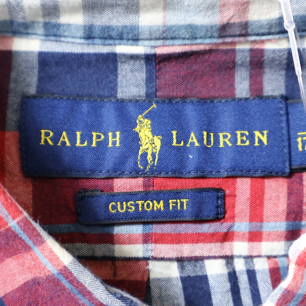 RALPH LAUREN(ラルフローレン) マドラスチェック ボタンダウン 長袖シャツ レッド/ブルー