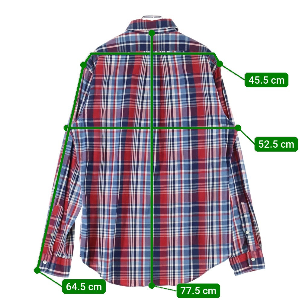 RALPH LAUREN(ラルフローレン) マドラスチェック ボタンダウン 長袖シャツ レッド/ブルー