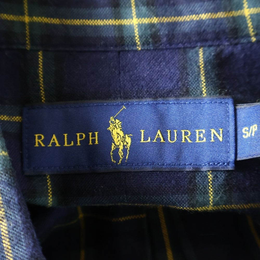 RALPH LAUREN(ラルフローレン) ブロックチェック ボタンダウン 長袖シャツ ネイビー/グリーン