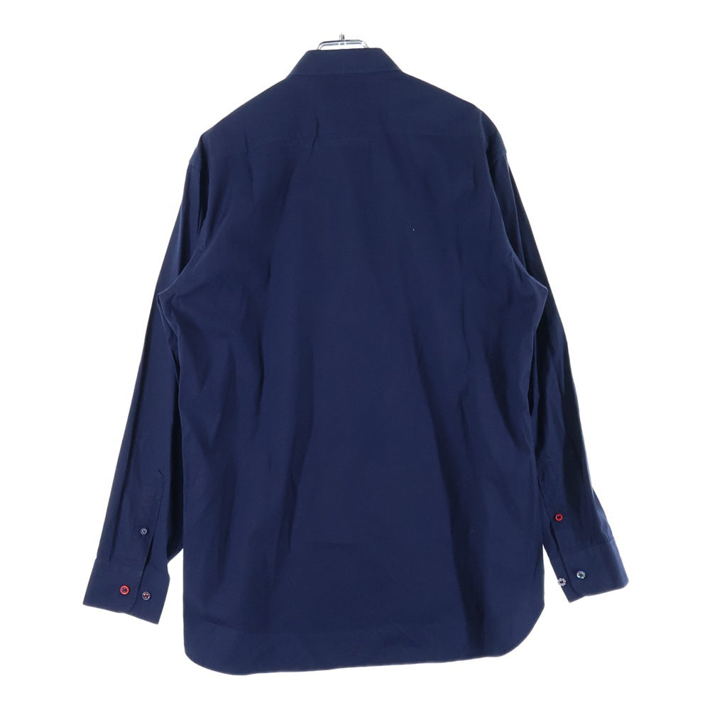 BURBERRY(バーバリー) ネックノバチェック マルチボタン レギュラーカラー長袖シャツ ネイビー 8003082