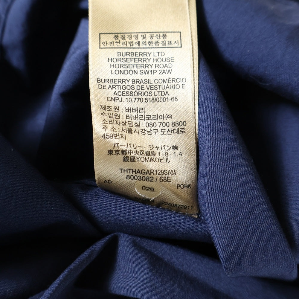 BURBERRY(バーバリー) ネックノバチェック マルチボタン レギュラーカラー長袖シャツ ネイビー 8003082