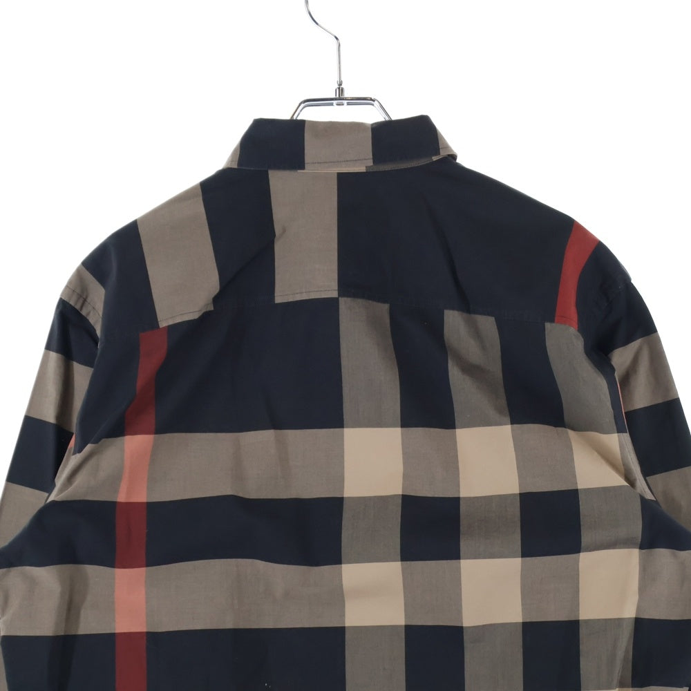 BURBERRY(バーバリー) チェック フロントポケット レギュラーカラー 長袖シャツ ブラウン/ブラック 8018110