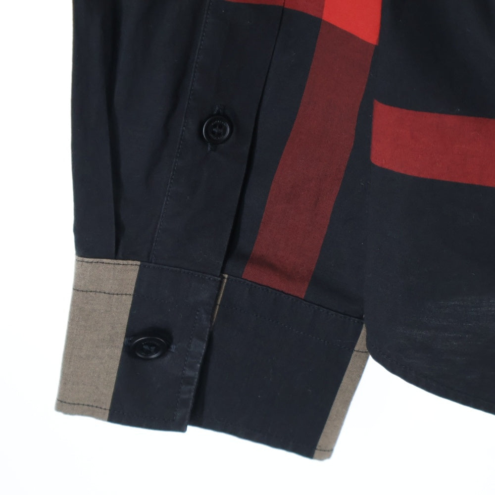 BURBERRY(バーバリー) チェック フロントポケット レギュラーカラー 長袖シャツ ブラウン/ブラック 8018110