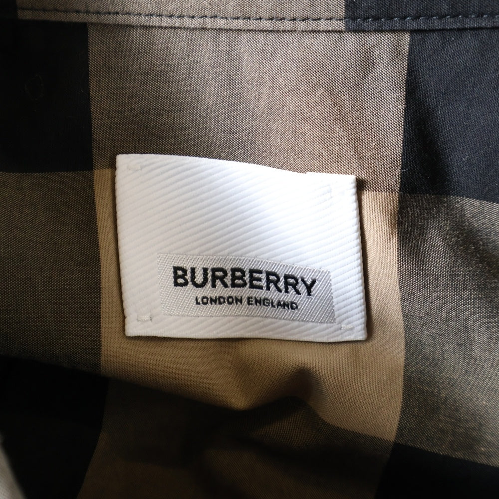 BURBERRY(バーバリー) チェック フロントポケット レギュラーカラー 長袖シャツ ブラウン/ブラック 8018110