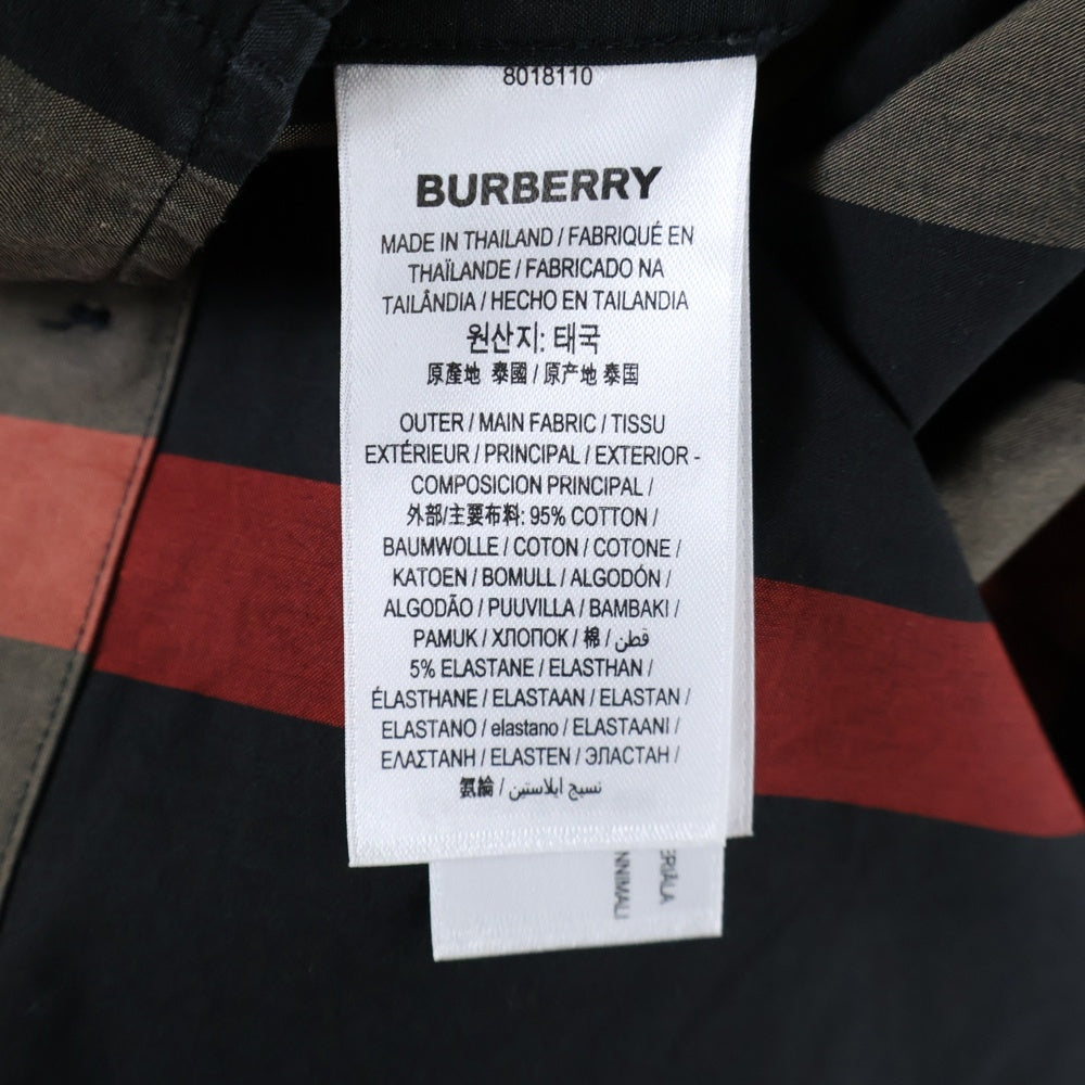 BURBERRY(バーバリー) チェック フロントポケット レギュラーカラー 長袖シャツ ブラウン/ブラック 8018110