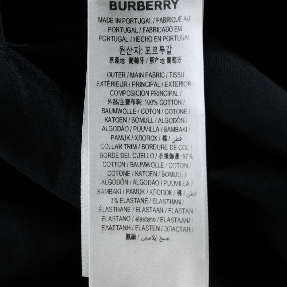 BURBERRY(バーバリー) フロントロゴ ラインストーン クルーネック半袖Tシャツ カットソー ブラック 8022504