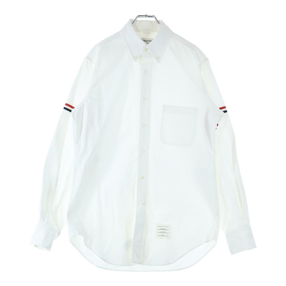 THOM BROWNE(トムブラウン) アームバンド ボタンダウン オックスフォード 長袖シャツ ホワイト MWL150E-06177100