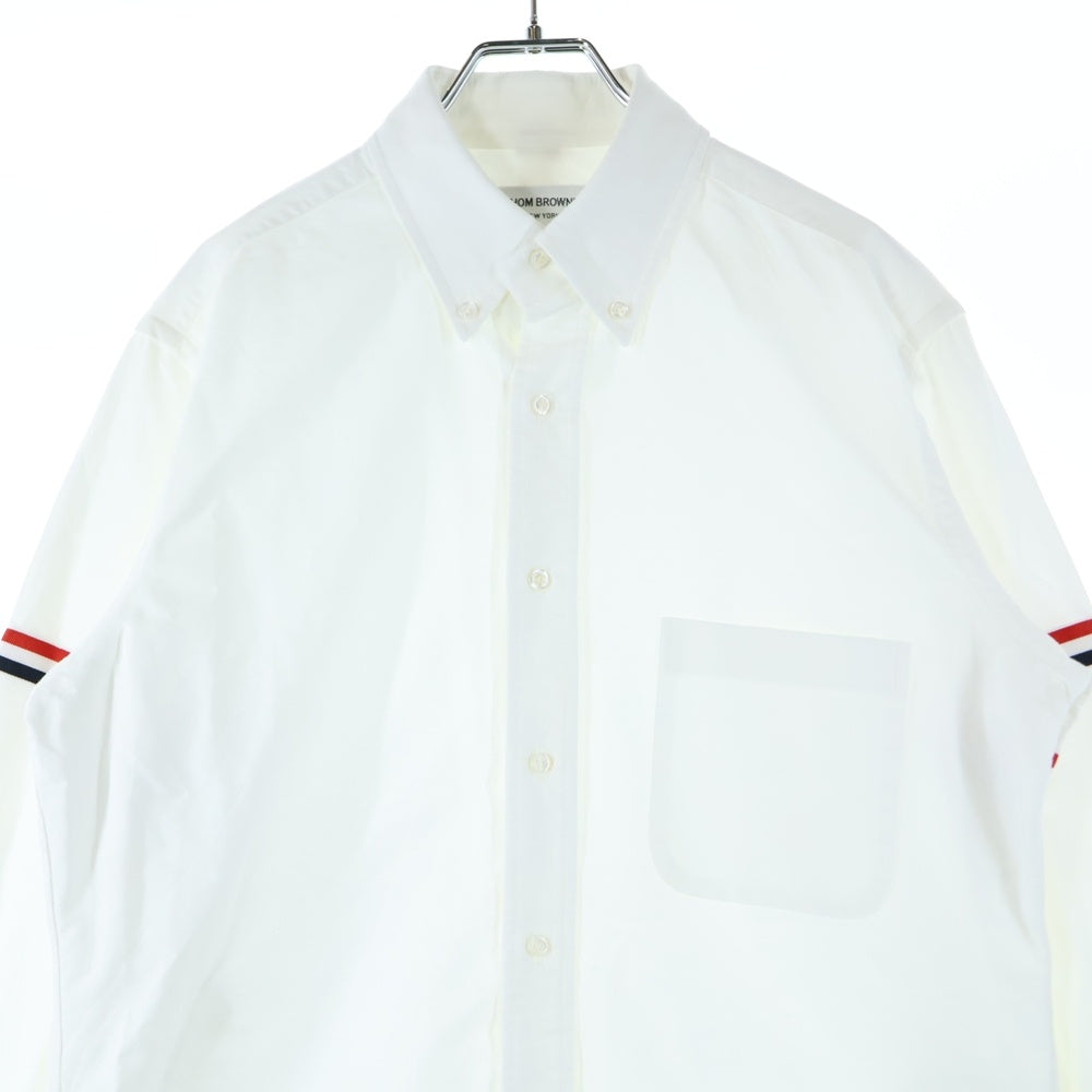 THOM BROWNE(トムブラウン) アームバンド ボタンダウン オックスフォード 長袖シャツ ホワイト MWL150E-06177100