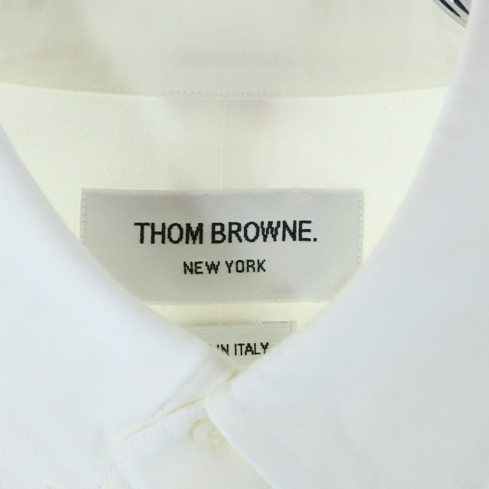 THOM BROWNE(トムブラウン) アームバンド ボタンダウン オックスフォード 長袖シャツ ホワイト MWL150E-06177100