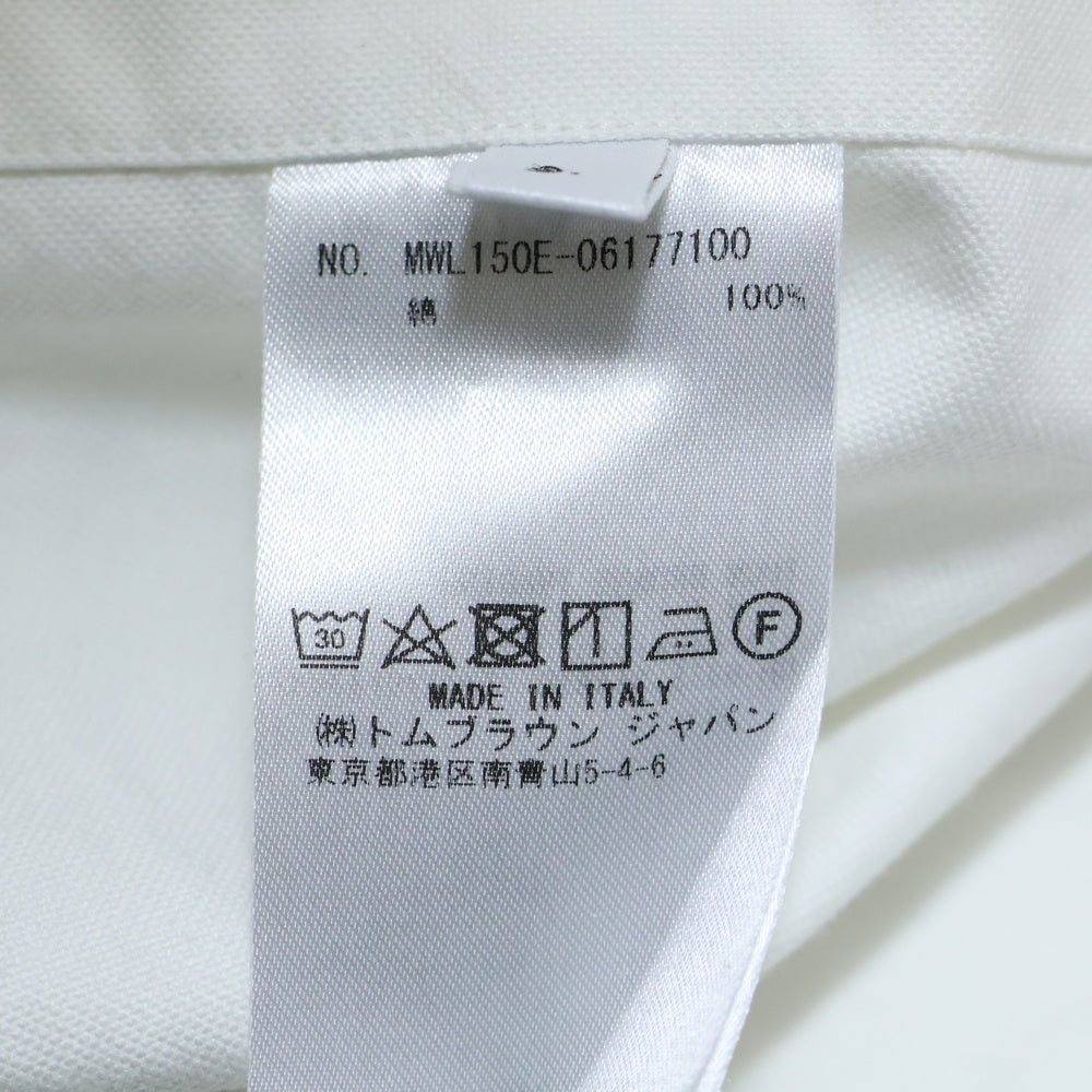 THOM BROWNE(トムブラウン) アームバンド ボタンダウン オックスフォード 長袖シャツ ホワイト MWL150E-06177100