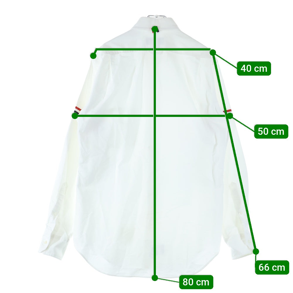 THOM BROWNE(トムブラウン) アームバンド ボタンダウン オックスフォード 長袖シャツ ホワイト MWL150E-06177100