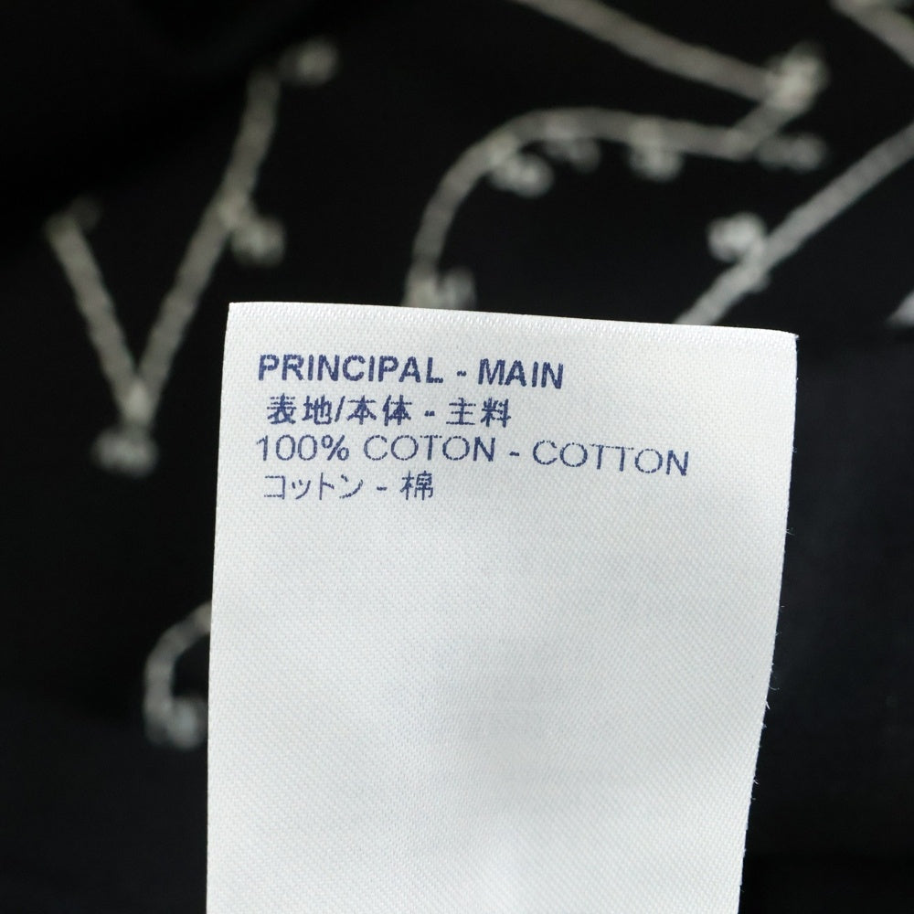 LOUIS VUITTON(ルイヴィトン) LVステッチプリント リバースロゴパッチ クルーネック半袖Tシャツ カットソー ブラック RM202M NPG HJY03W