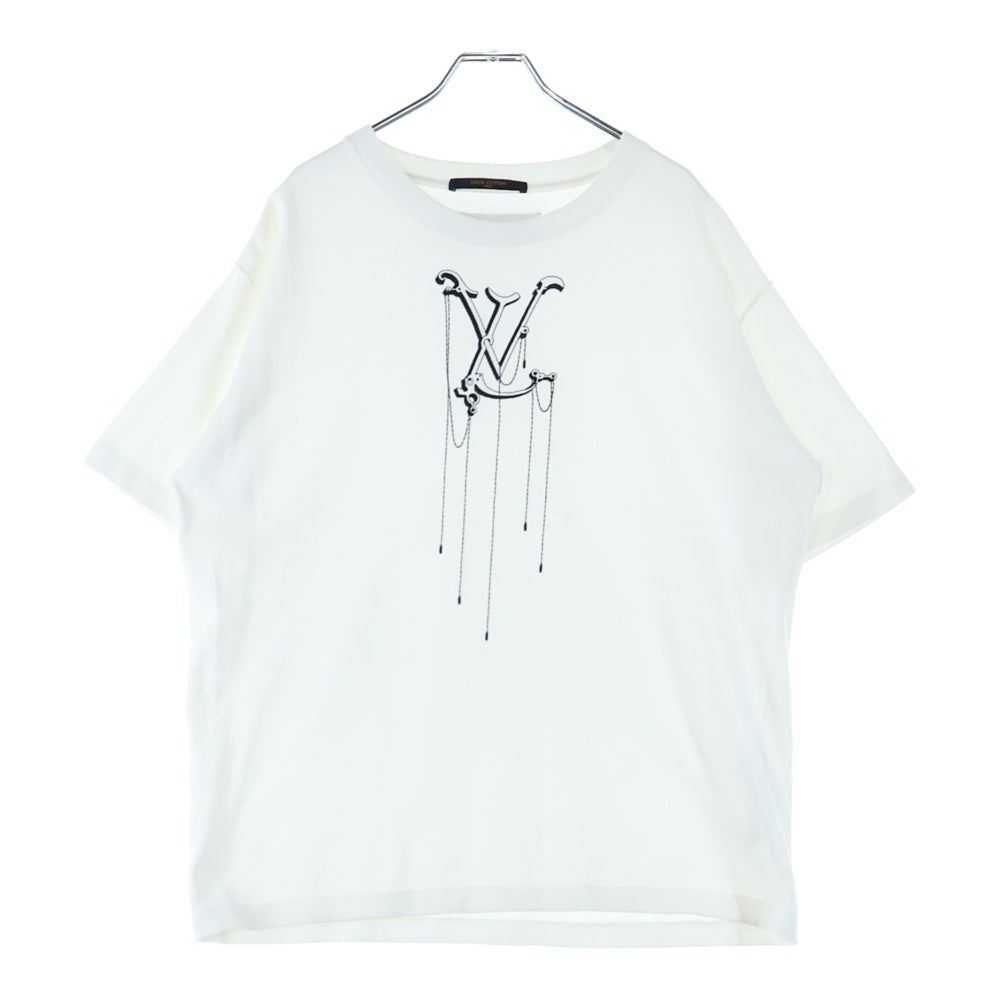 LOUIS VUITTON(ルイヴィトン) LVペンダント エンブロイダリー クルーネック半袖Tシャツ カットソー ホワイト RM201M JYH HIY12W