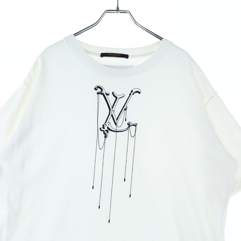 LOUIS VUITTON(ルイヴィトン) LVペンダント エンブロイダリー クルーネック半袖Tシャツ カットソー ホワイト RM201M JYH HIY12W